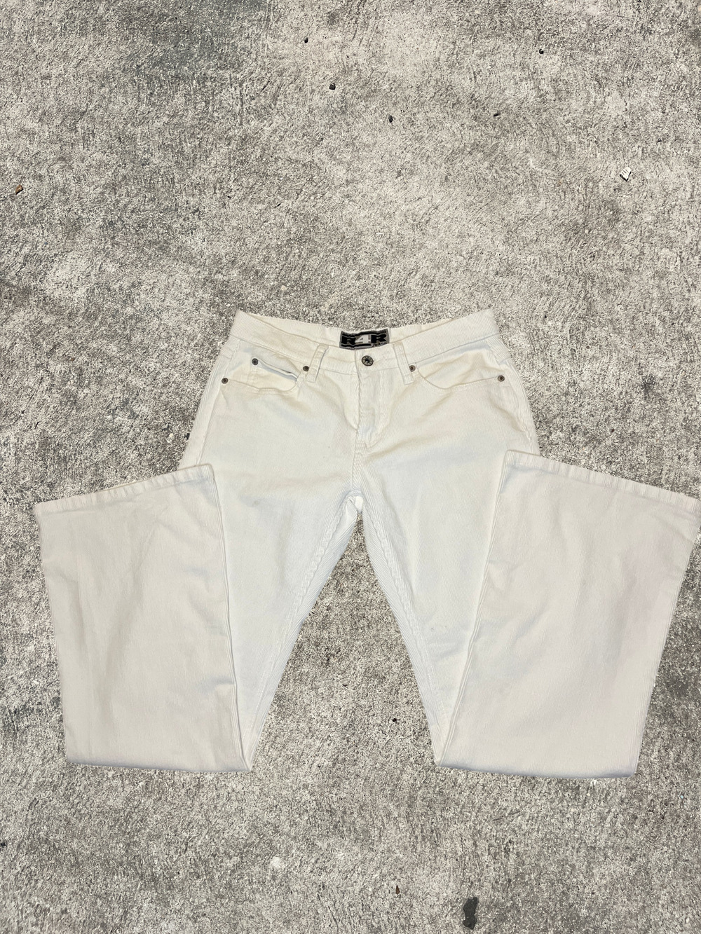 R4R WHITE CORDUROY FLARE JEANS - 13